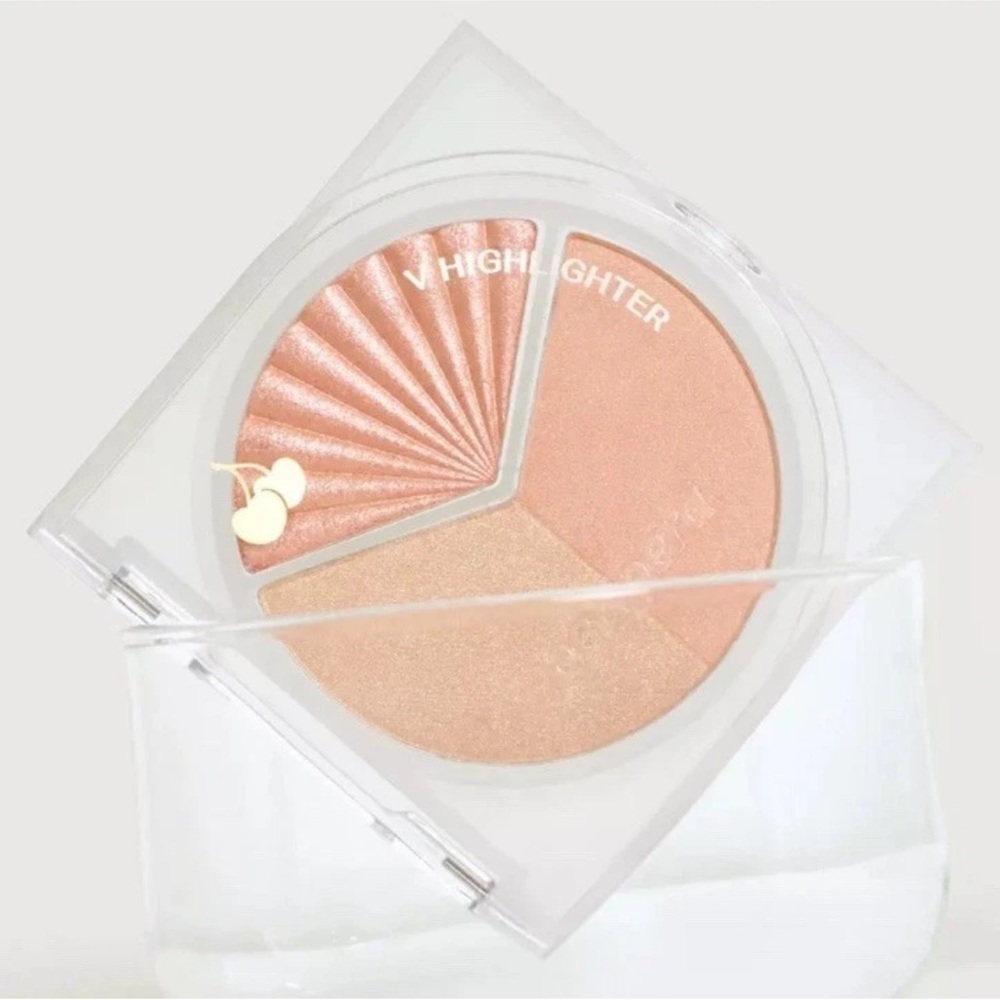 Peripera V Highlighter Soda Café Glow Palette – 3 Shades 8.2g NEW